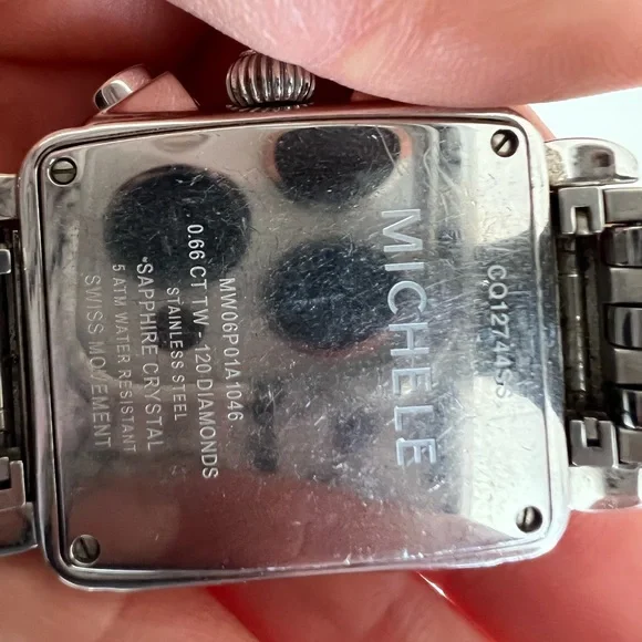 Michelle Women’s MICHELE Watch Diamond-Accented Stainless Steel Sapphire Crystal - Picture 4 of 4
